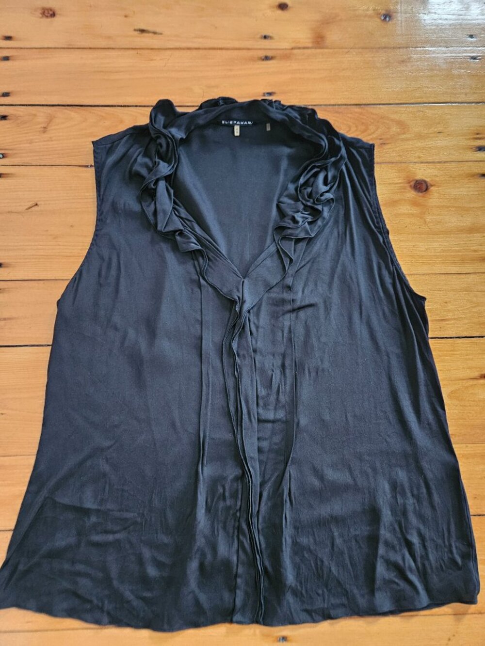 Elie Tahari Silk Back Sleeveless Blouse Size XL